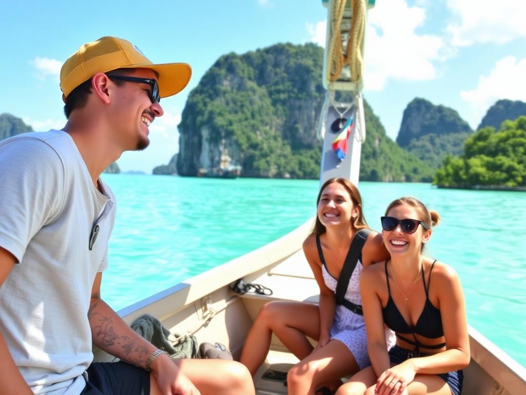 Solo Sun travellers on a boat trip